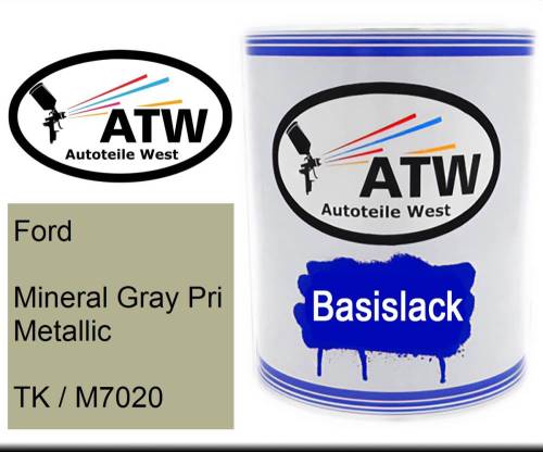 Ford, Mineral Gray Pri Metallic, TK / M7020: 1L Lackdose, von ATW Autoteile West.